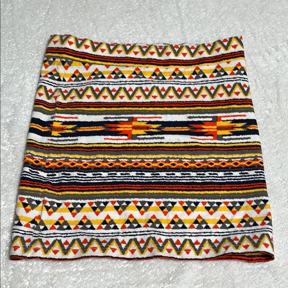 Forever 21 Gray and Orange Embellished Mini Pencil Skirt